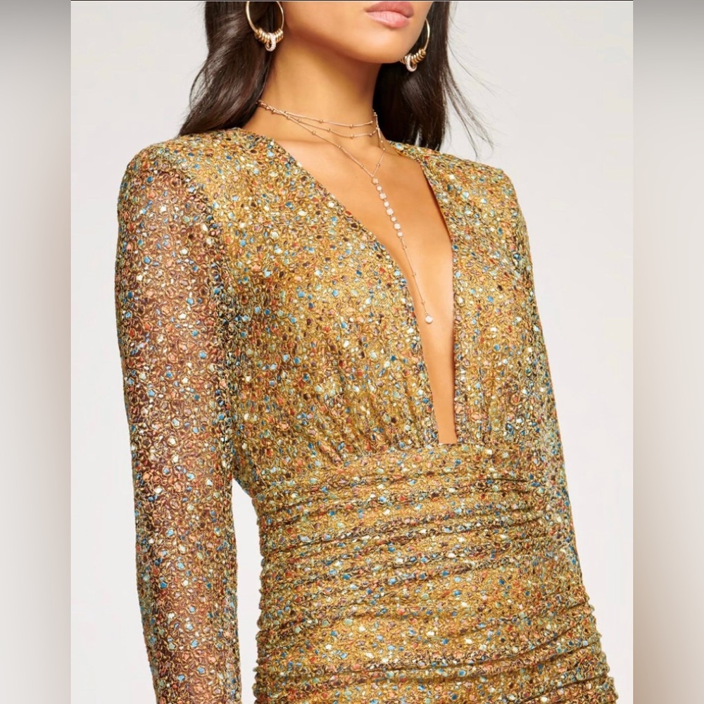 Ramy Brook Leith Metallic Dress Mini Dress - Picture 3 of 11